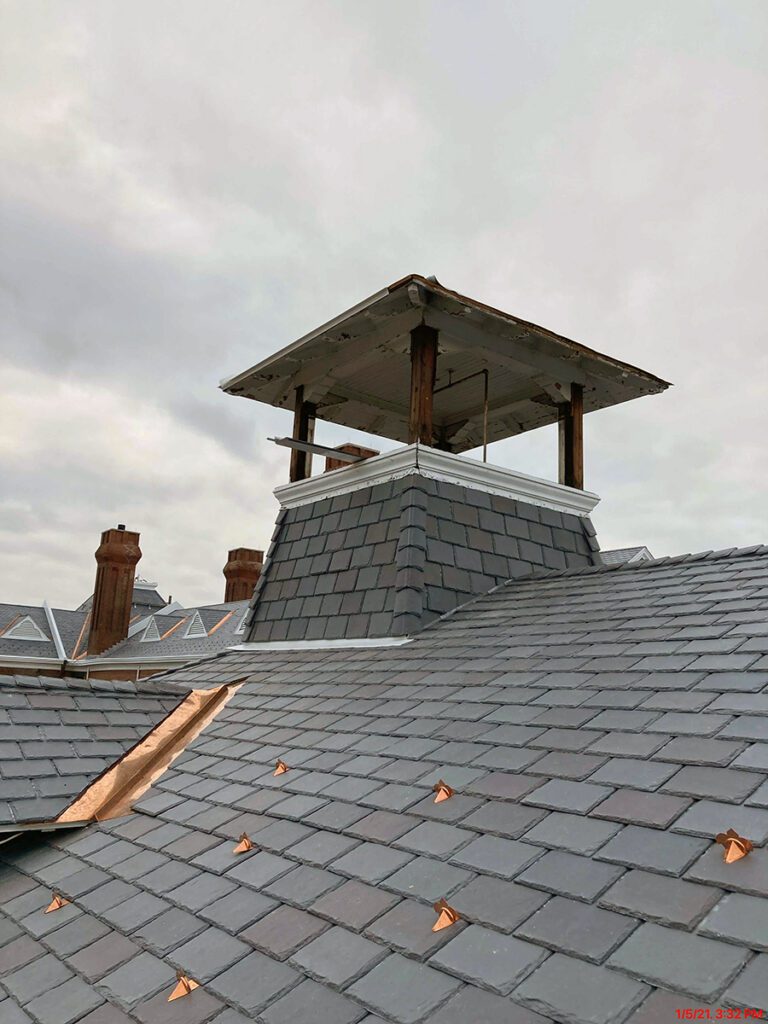 holloway building with a steep sloped roof